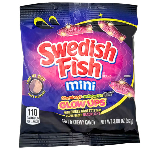 Swedish Fish Strawberry & Watermelon Mini Glow Ups (USA - Product of Mexico)